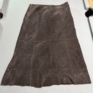 Y2K Peck & Peck Dark suede Brown A-Line Skirt